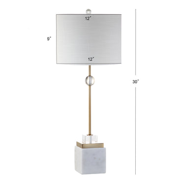 Dawson 30" Marble/Crystal LED Table Lamp - JONATHAN Y
